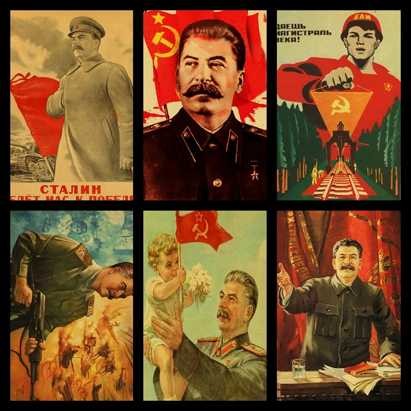 

Buy three to send one World war ii Russian comrade Joseph Stalin Leninism political propaganda Soviet union retro wall decorati