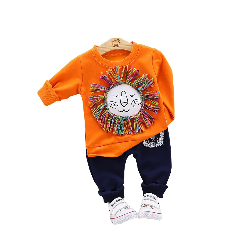 

New Children Cotton Clothes Spring Autumn Baby Boy Girls Cartoon T Shirts Pants 2Pcs/sets Outfit Kids Fashion Toddler Tracksuits