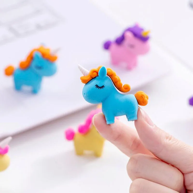 1 шт. Единорог ластик для карандашей Kawaii Ластик Мультфильм Стиль креативный