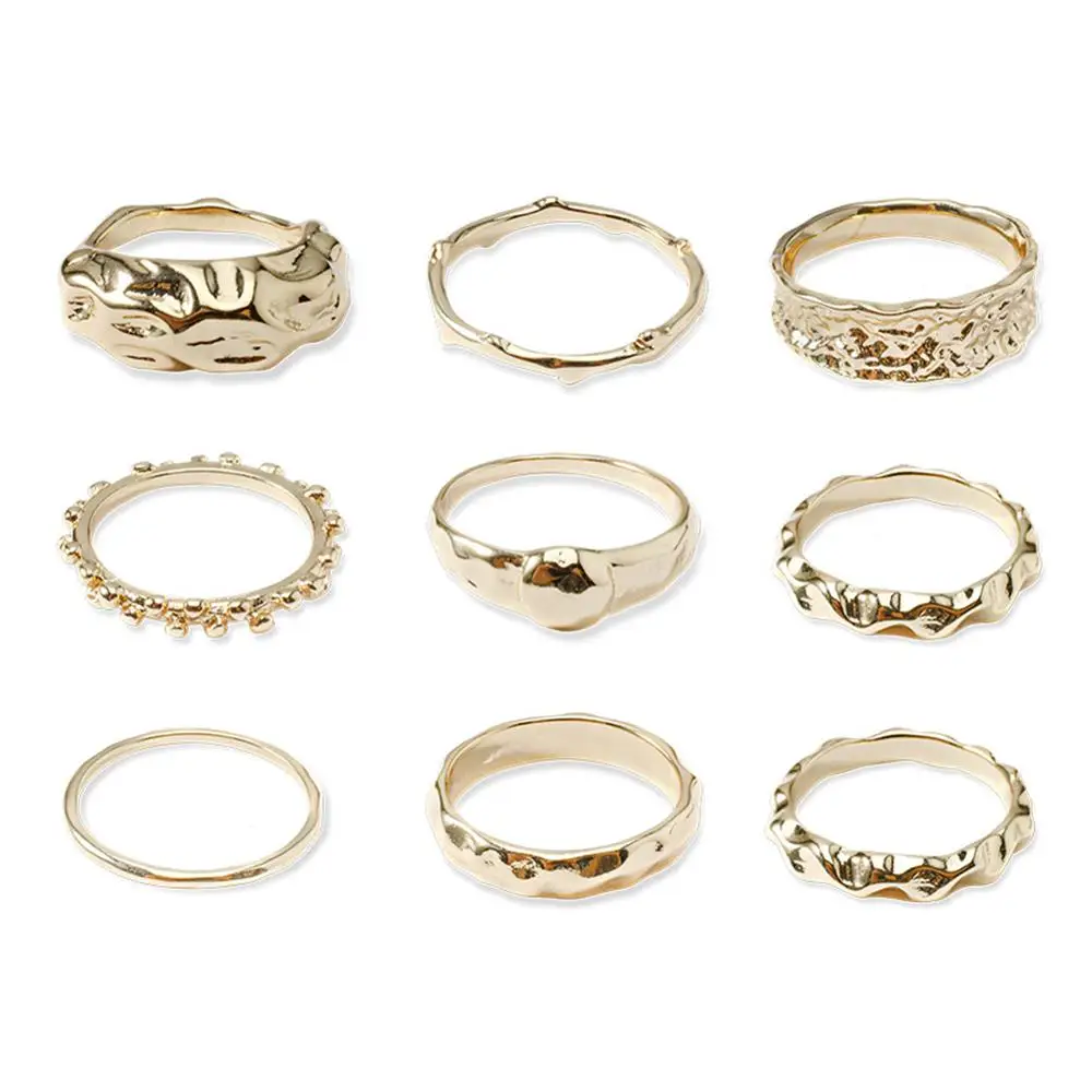 Куртка с модным геометрическим круглым набор колец на сустав пальца для женщин в