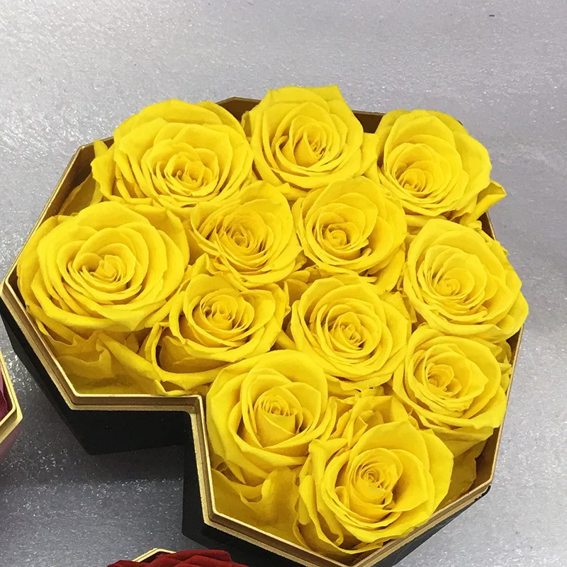 

Mother's Day Gift Luxury Eternal Rose Diamond Heart Shape Roses in Gift Box Preserved Rose Flower