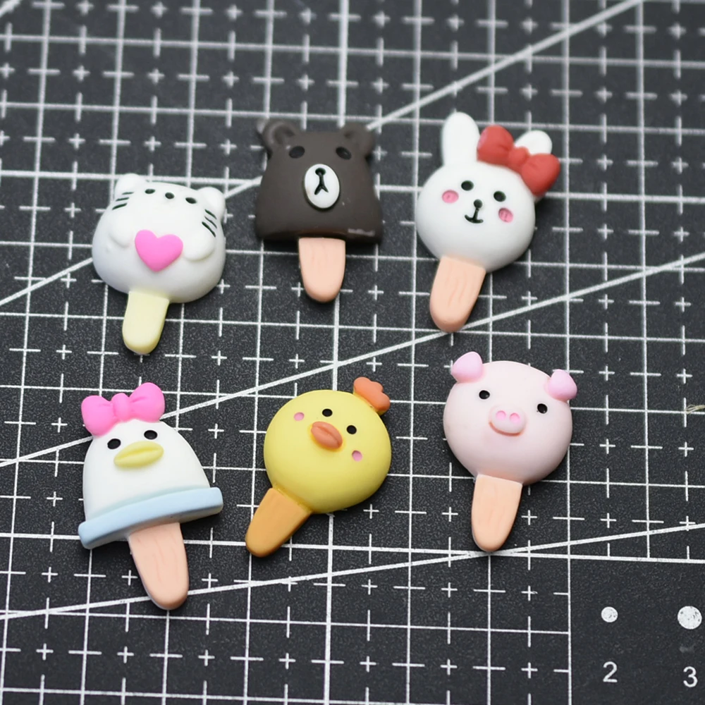 

10 шт./лот имитация плоской задней смолы цыпленок свинка кролик лед смешанные размеры сделай сам украшение для телефона Кабошон Украшение дл...