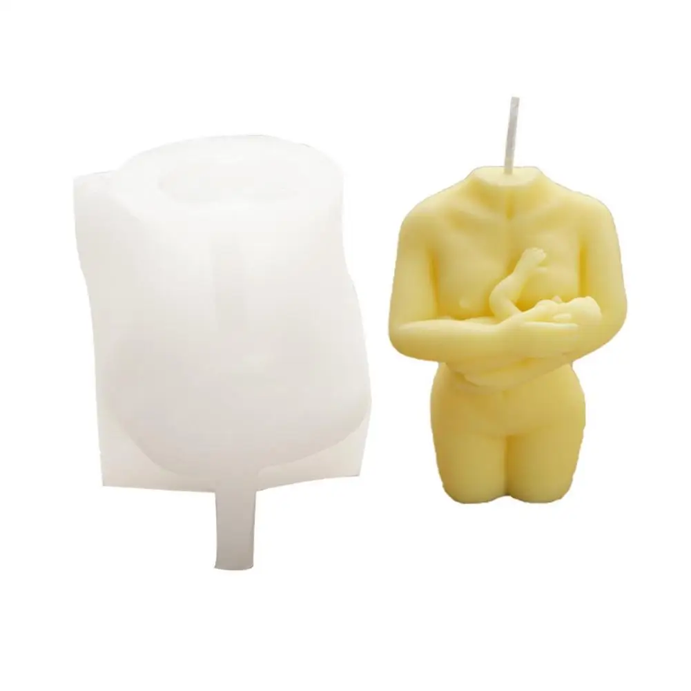 

Mom Holding Baby Candle Mold Homemade Scented Candle Odorless Making Plaster Mold DIY Human Body Silicone Mold Home Decoration