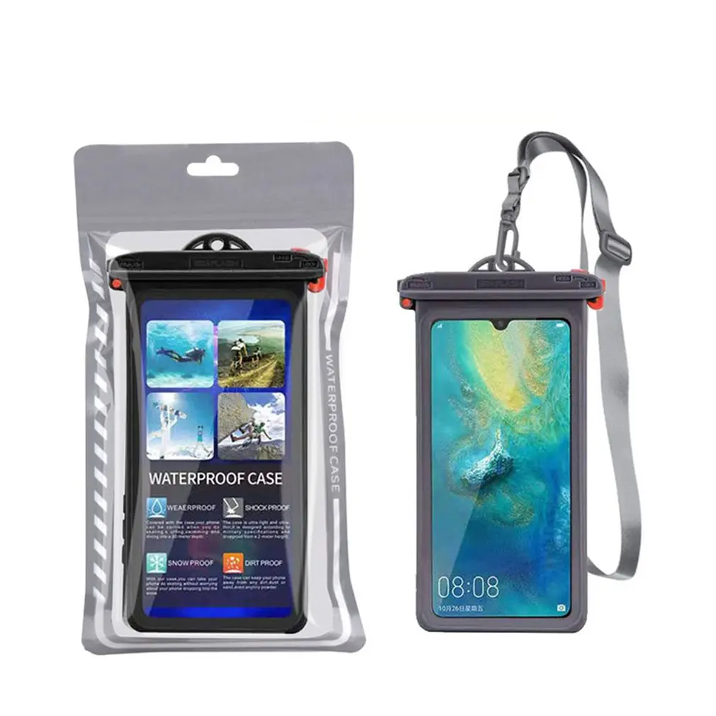 

Anti-falling Waterproof Mobile phone bag Swimming Diving Phone Case Holder Underwater Seal Snowproof Touchscreen Below