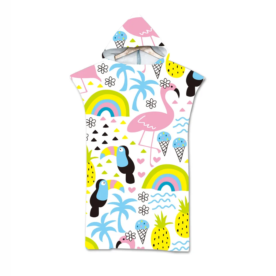 Мягкое банное полотенце с капюшоном для взрослых фламинго накидка из микрофибры