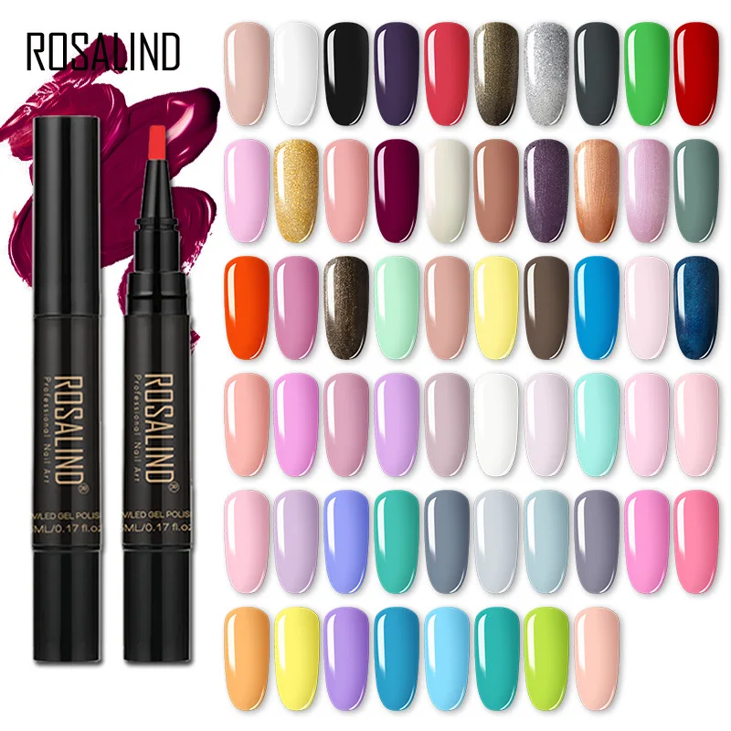 

5ML One Step Gel Nail Varnish Pen Glitter 3 In 1 Nail Art Color Gel Polish Hybrid Easy To Use UV Gel Paint Gel Nail Polish