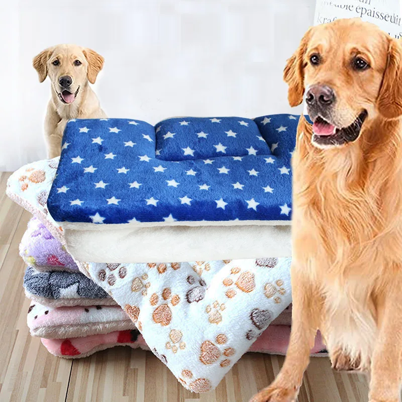 

For Warm Soft Fleece Pet Mat Travel Small Medium Large Cat Blanket Thicken Cushion Pad Dog Bed Sofa Home Rug Products Sleeping