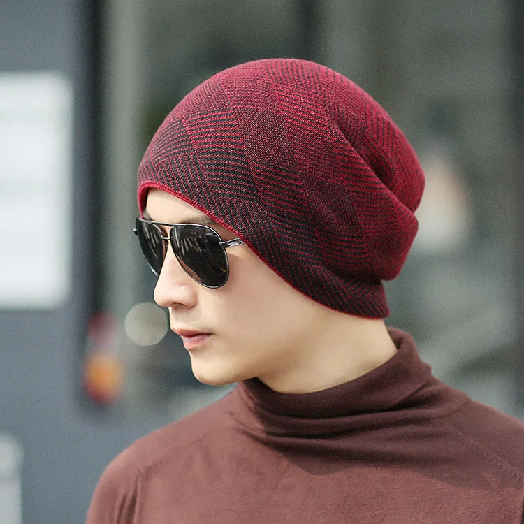 Новая мужская шапка со стразами теплые шерстяные шапки Корейская уличная