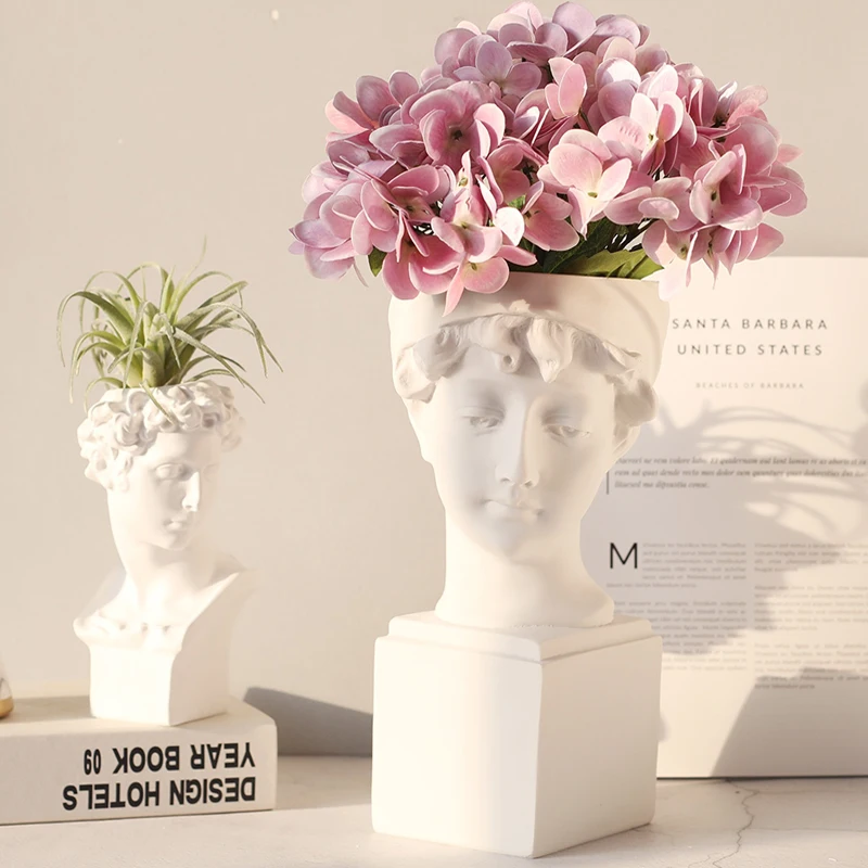 

CREATIVE PORTRAIT ART VASE RETRO VENUS HEAD RESIN FLOWER POT PLANTER GREEK GODDESS STATUES VASE CRAFTS HOME DECORATION FIGURINES