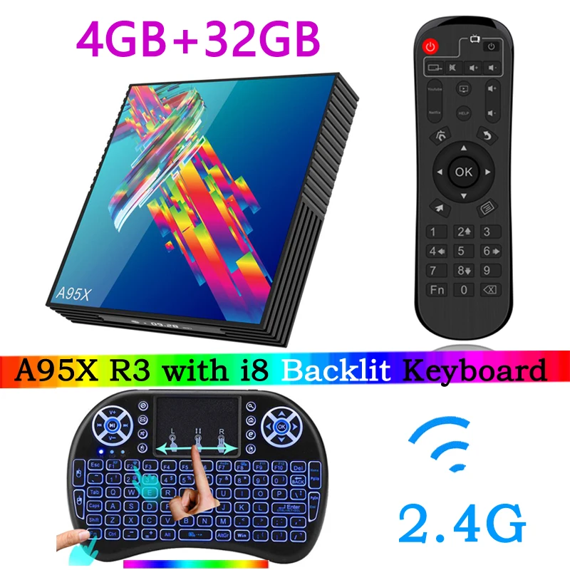 4GB 32GB i8 A95X R3 Смарт ТВ приставка Android 9,0 ТВ приставка 4K 3D Мини ТВ приставка 2 ГБ 4 ГБ 32 ГБ 64 Гб четырехъядерный медиаплеер PK X96 HK1 Max мини IP tv - Цвет: 4GB 32GB i8