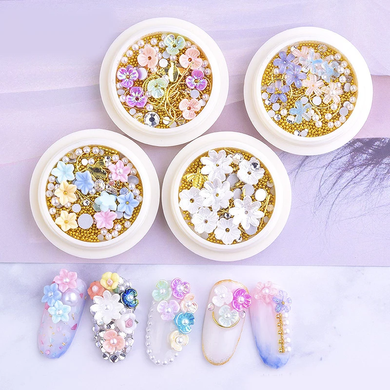 T-TIAO CLUB Смешанные 3D Красочные розы цветок Дизайн ногтей художественные украшения