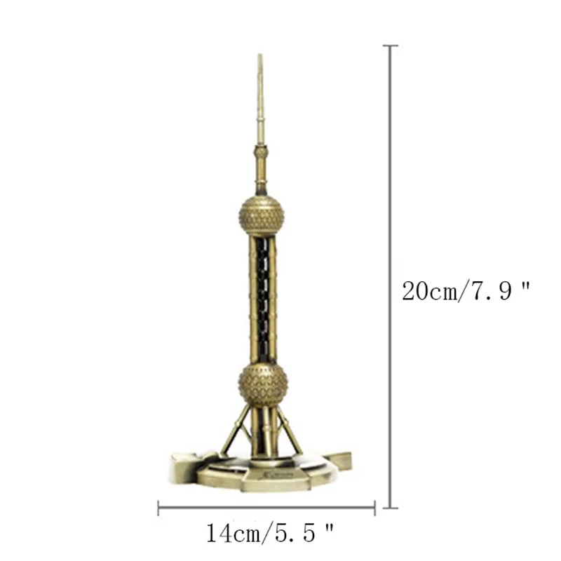 

Creative Metal Tower Modern Simplicity Oriental Pearl Memorial Tower Decoration Crafts Gift Household Living Room Tabletop Decor