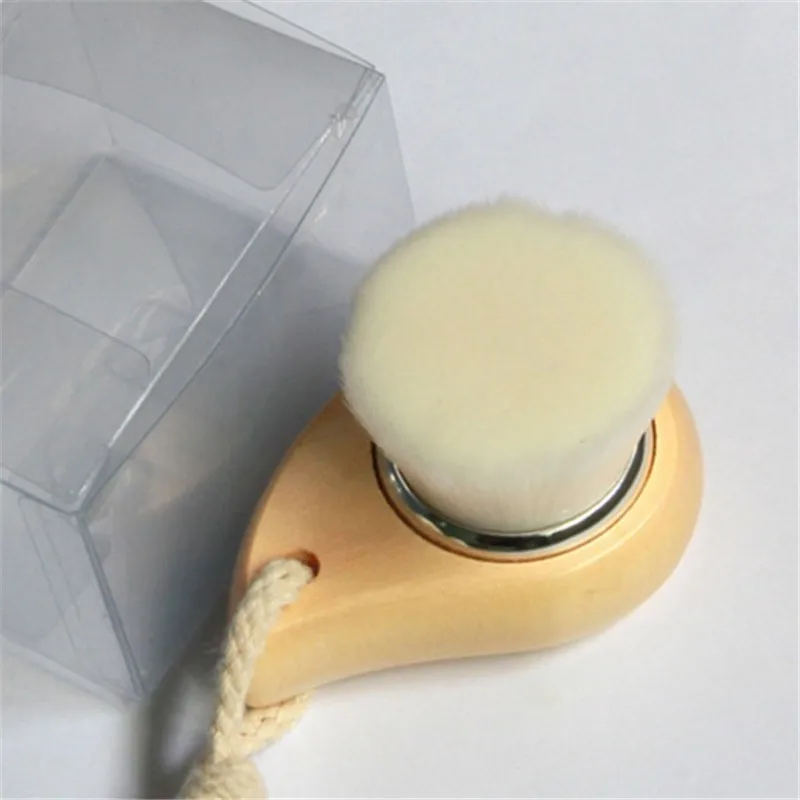 1Pc Deep Cleansing Face Clean Soft Milder Fiber Wash Pore Facial Care Brush Wood TM