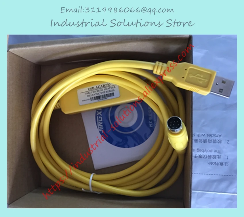 ПЛК кабель для программирования USBACAB230 usb-dvp желтый второе поколение win7