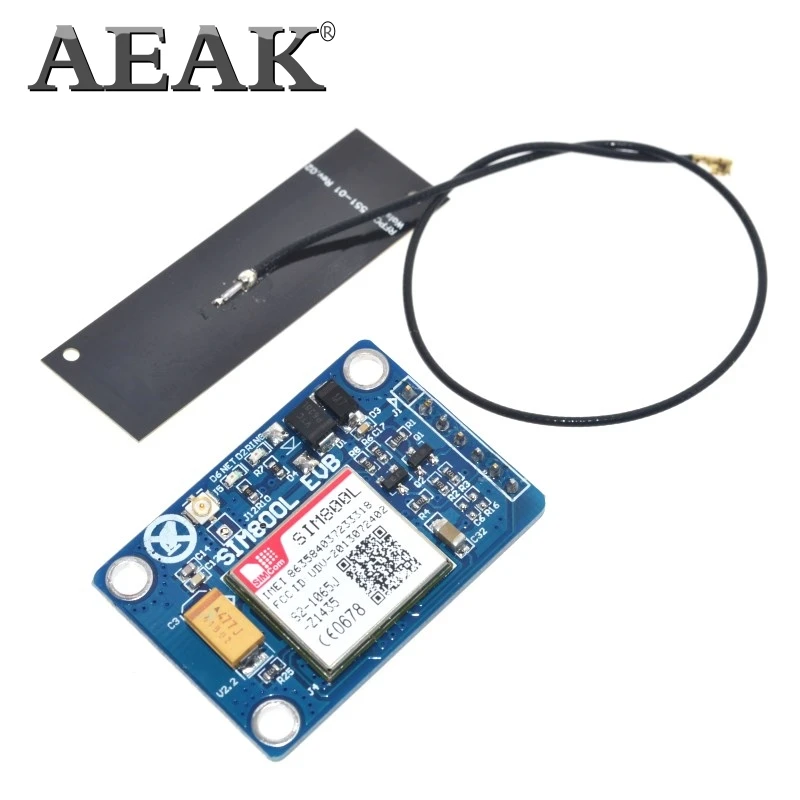 Беспроводной GSM GPRS модуль AEAK SIM800L V2.0 5 В четырехдиапазонный с антенной и кабелем|gprs