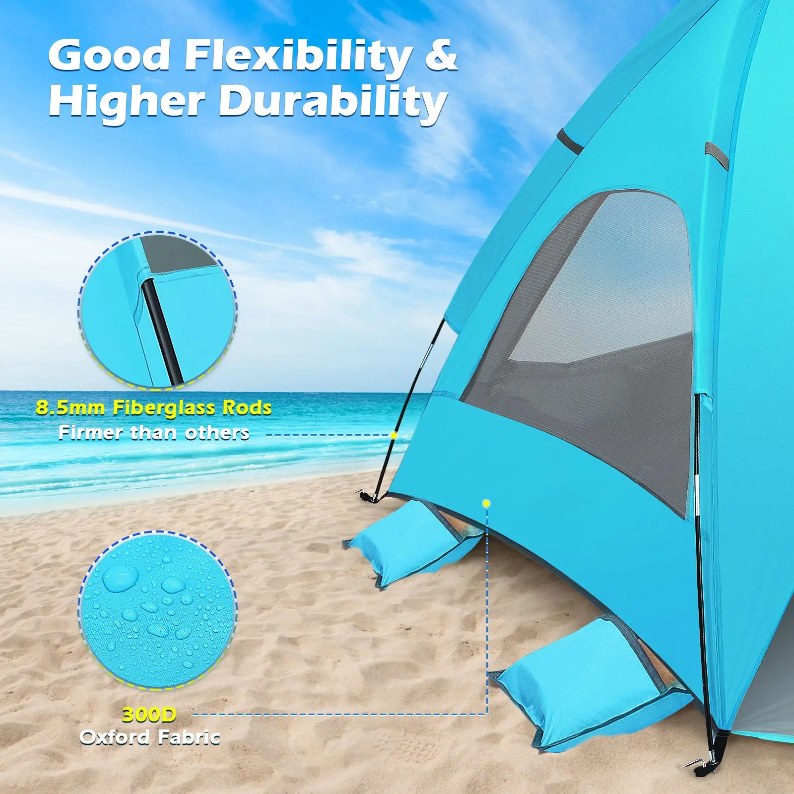 

MOVTOTOP Camping Vacation Climbing Family Tent Beach Tent Sun Shelter Folding Tent