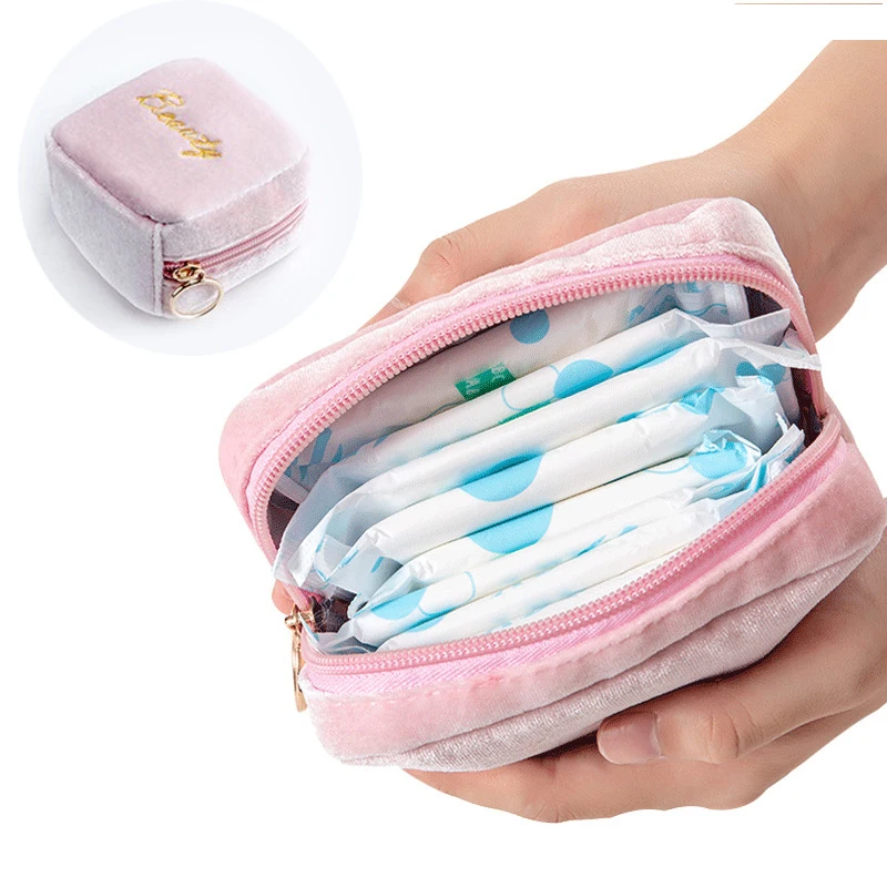 

Мини сумка для хранения гигиенических полотенец, милая сумочка для гигиенических прокладок, портативный органайзер для косметики, помады, ...