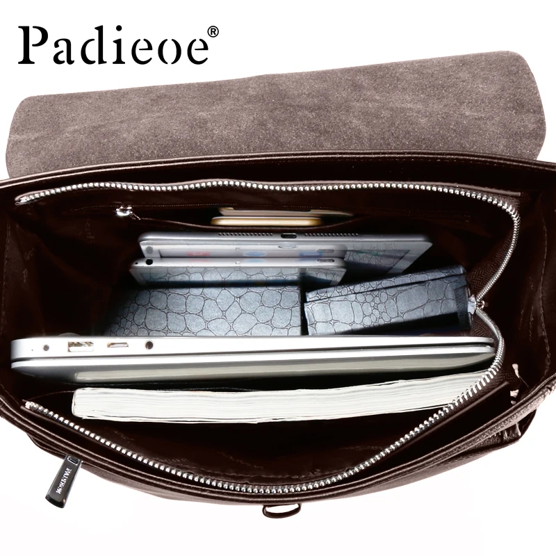 

Padieoe Genuine Leather Backpack Women Fashion School Bag for Teenagers Casual Rucksacks Men Leather Laptop Brand Mochila Bags