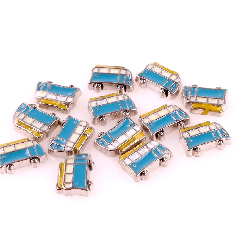 20 шт./лот эмалевые Симпатичные Подвески в виде автобуса ручной работы живые