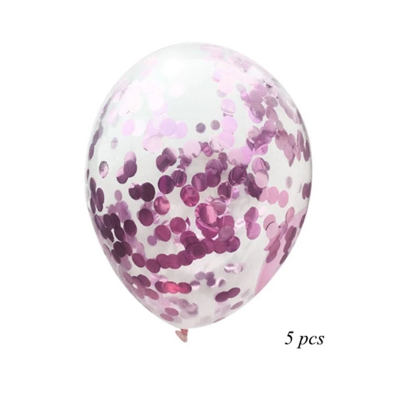 Pink 5 шт. 12 дюймов многоцветный воздушный шар "Конфетти" фольгированный шар Свадебная вечеринка украшение утолщение груша шары украшения на день рождения - Цвет: Pink