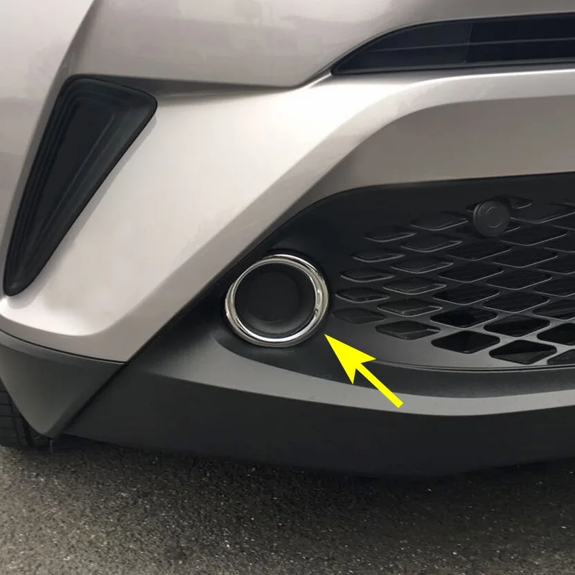 

Chrome Fog Light Ring For Toyota C-HR 2017 2018 2019 CHR Bumper Lamp Surrounds Cover