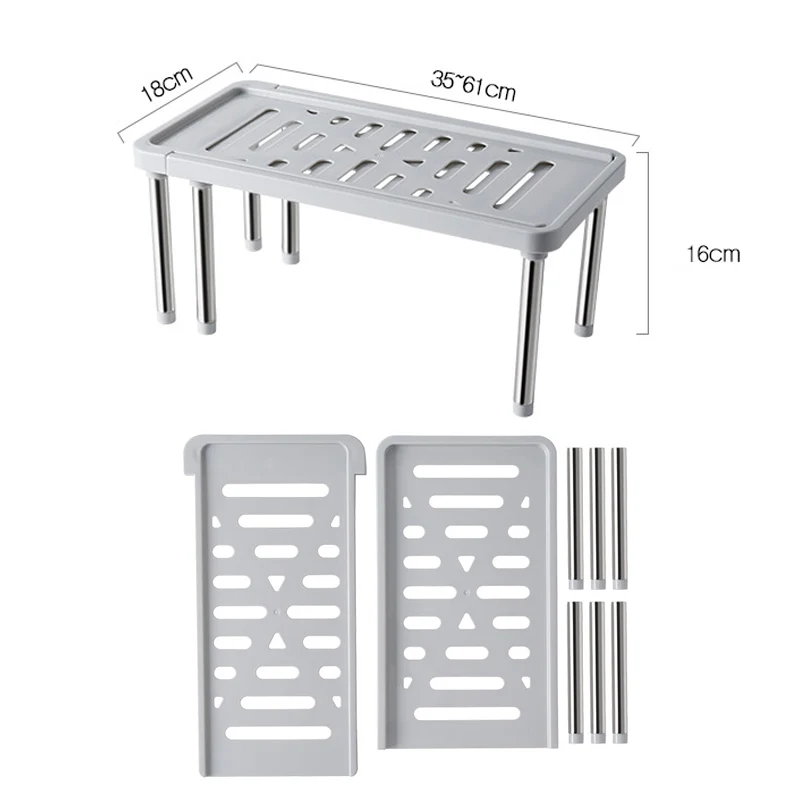 

New Organizer Storage Shelf Adjustable ABS Kitchen Rack Space Saving Wardrobe Decorative Shelves Cabinet Holders Home Closet