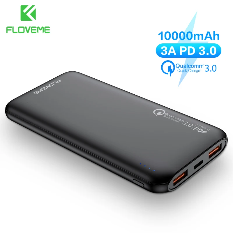 Портативное зарядное устройство FLOVEME PD 10000 мАч для iphone 11 pro max Xiaomi 9 mi быстрая