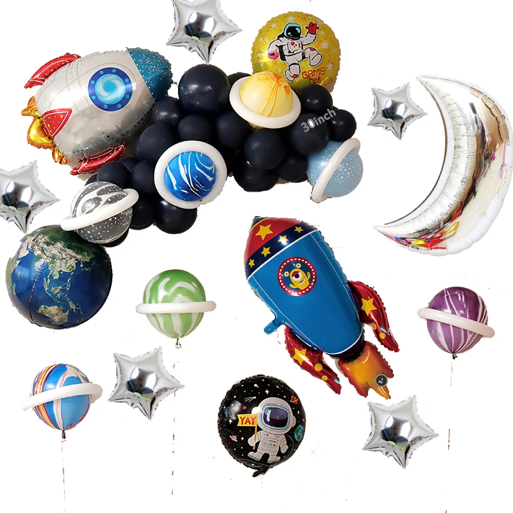 

Rocket Balloons Astronaut Foil balloon Outer Space Spaceship Ballon For Birthday Party New Years Decor Boy Kids Baloons Toys