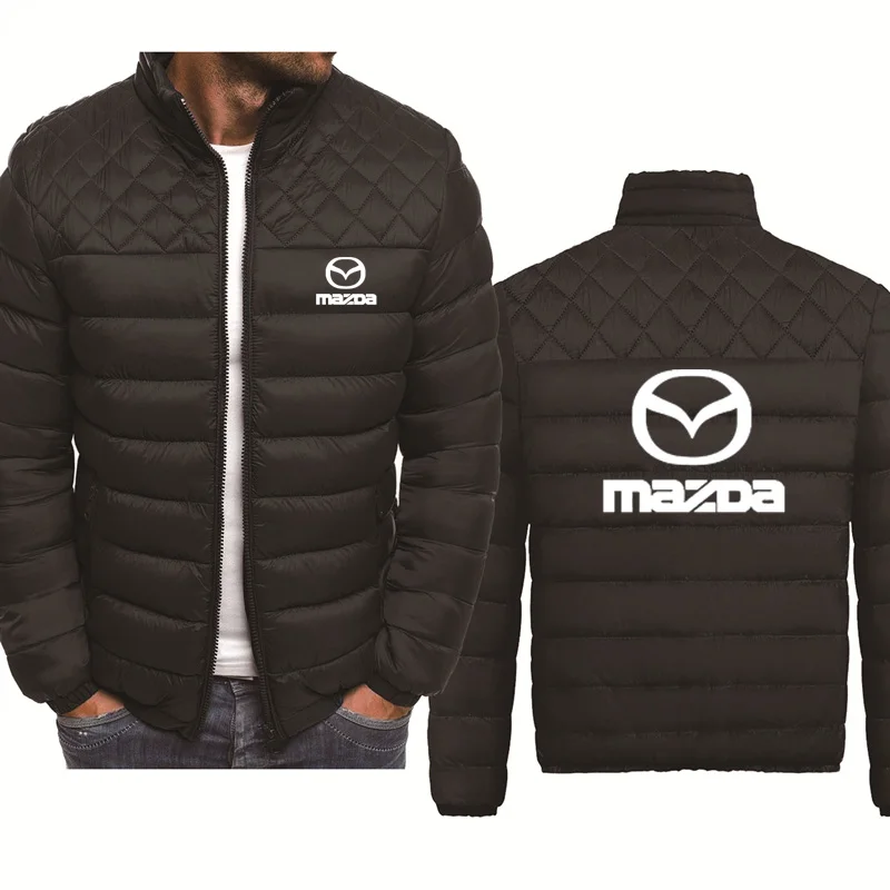 

Повседневный трендовый зимний мужской пуловер с логотипом автомобиля Mazda, Высококачественная хлопковая однотонная сохраняющая тепло мужс...