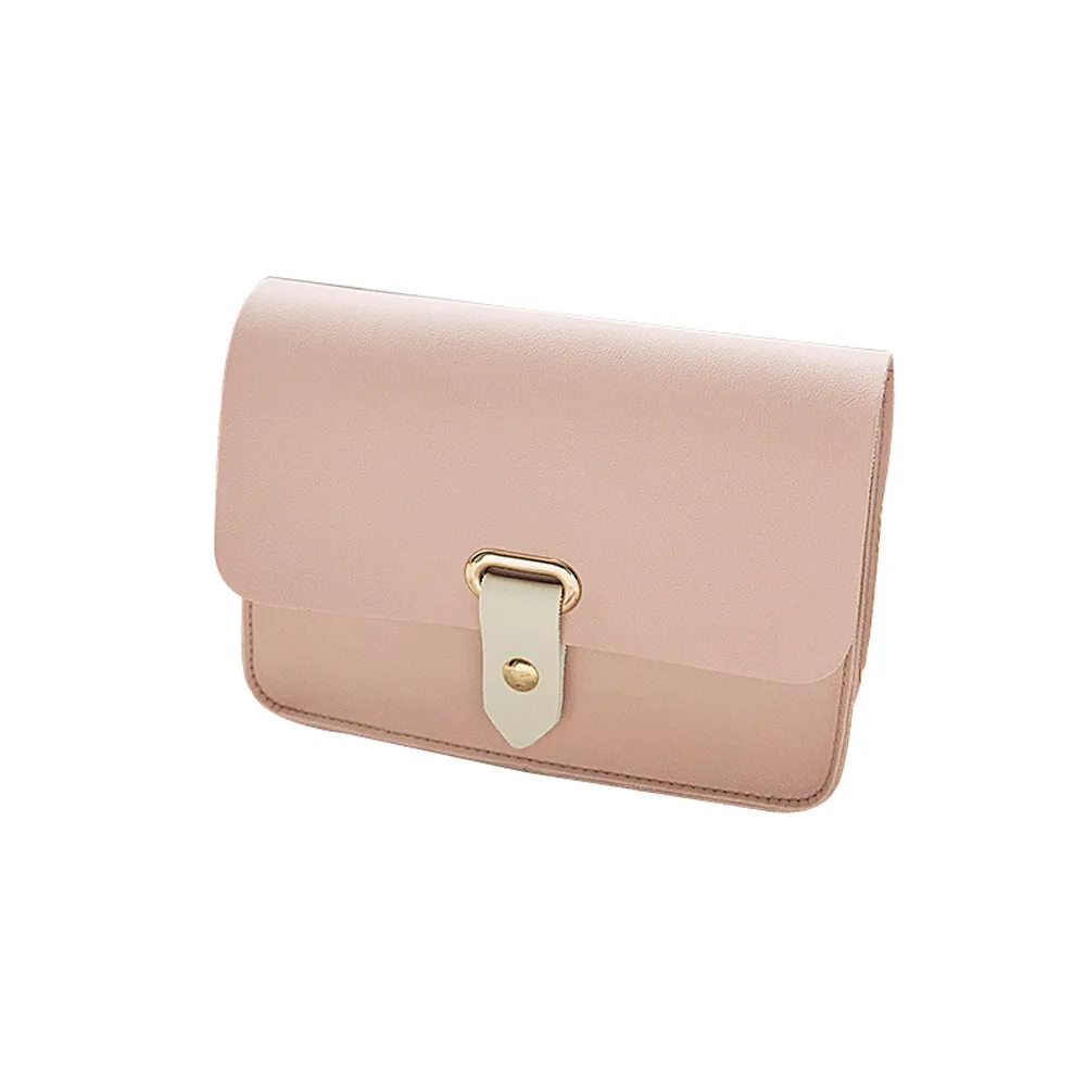 Женская сумка на плечо для телефона через модная однотонная с крышкой простая