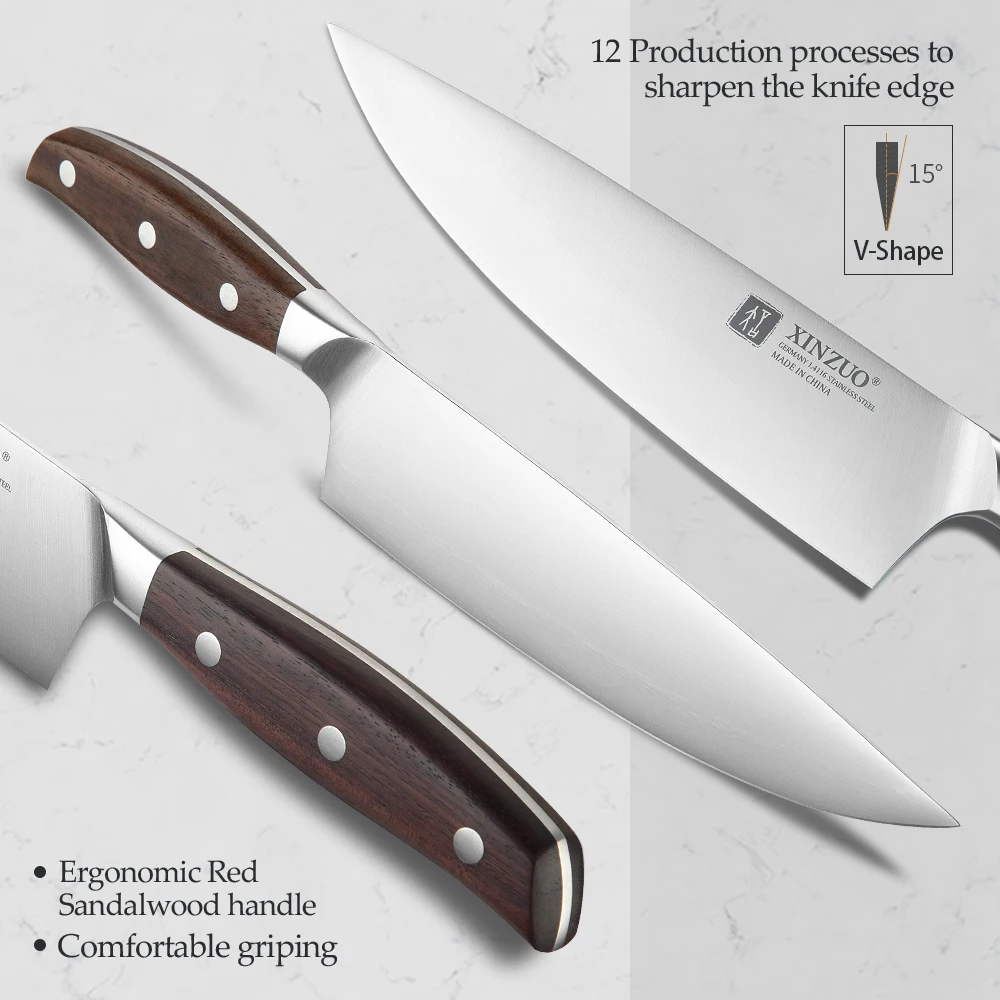 XINZUO 8 ''нож шеф повара Германия DIN 1 4116 кухонные ножи из нержавеющей стали нож