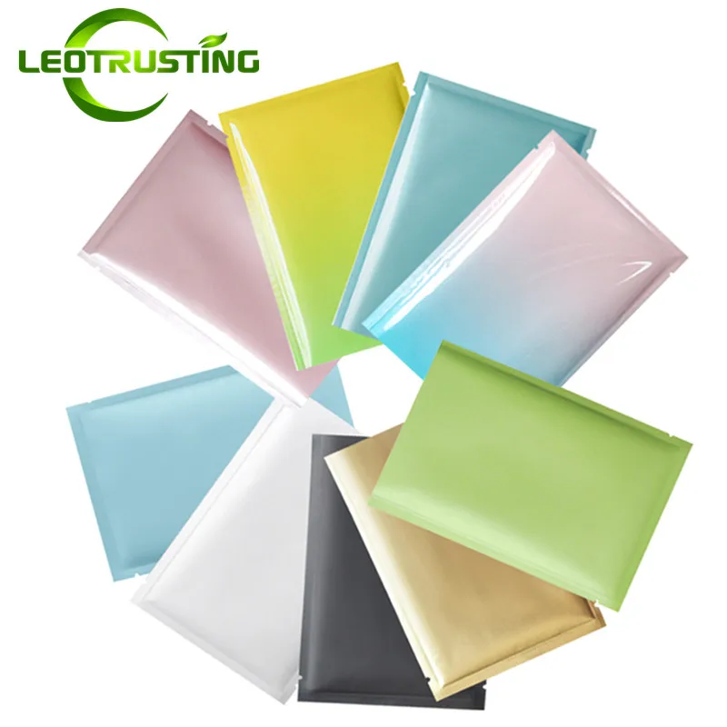 

100pcs Small Colorful Matte Open Top Aluminum Foil Bag Sugar Powder Tea Herbal Trial Gifts Heat Sealing Packaging Pouches