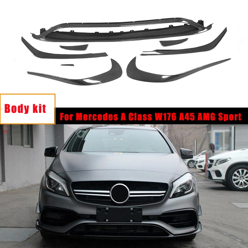 

Разветвитель переднего бампера для Mercedes A Class W176 A160 A180 A200 A250 A45 AMG Facelift 2016 +