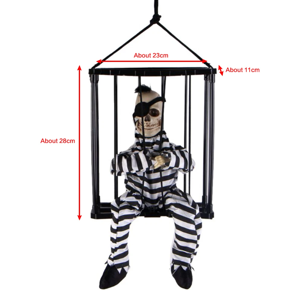 

Halloween Decoration Induction Skeleton Skull Death Prisoner Scary Cage Ghost DIY Party Supplies