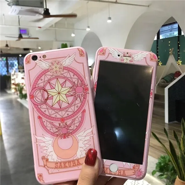 7 Для iPhone 6 6S 7 8 Plus XR X XS Max Sailor Moon Cardcaptor Sakura стеклянный жесткий чехол для телефона+ Защитная пленка для экрана из закаленного стекла - Цвет: 7