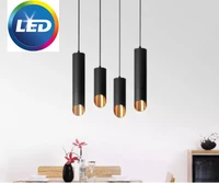 cylinder dimmable led pendant lights long tube lamps kitchen dining room shop bar decoration cord pendant lamp background lights