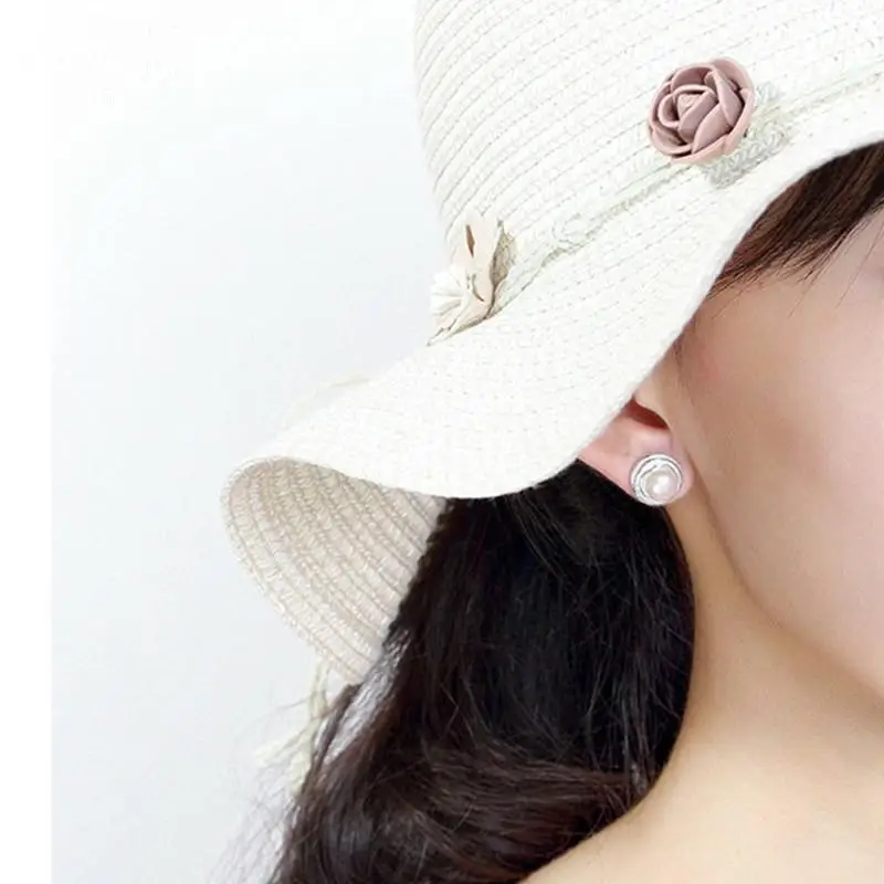 Oh My God WOW Super Beautiful Freshwater Pearl stud Earrings S925 sterling silver earrings mother's day flower gift | Украшения и