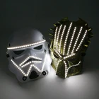 Обновленный светодиодный маскарадный костюм на Хэллоуин, маскарадный костюм, 6 цветов освещения, выбор для светящейся вечеринки, унисекс