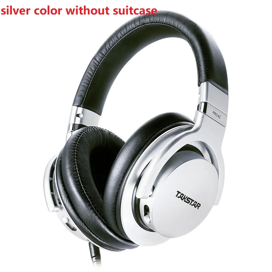 white no suitcase Takstar PRO82/PRO 82 профессиональные мониторные наушники, стерео Hi-Fi гарнитура для компьютера, записи, караоке, песни, игры, обновление pro80 - Цвет: white no suitcase
