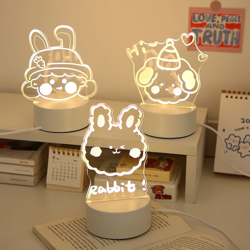 

Cute little night lamp and girl heart cartoon bedside lamp sleep lamp