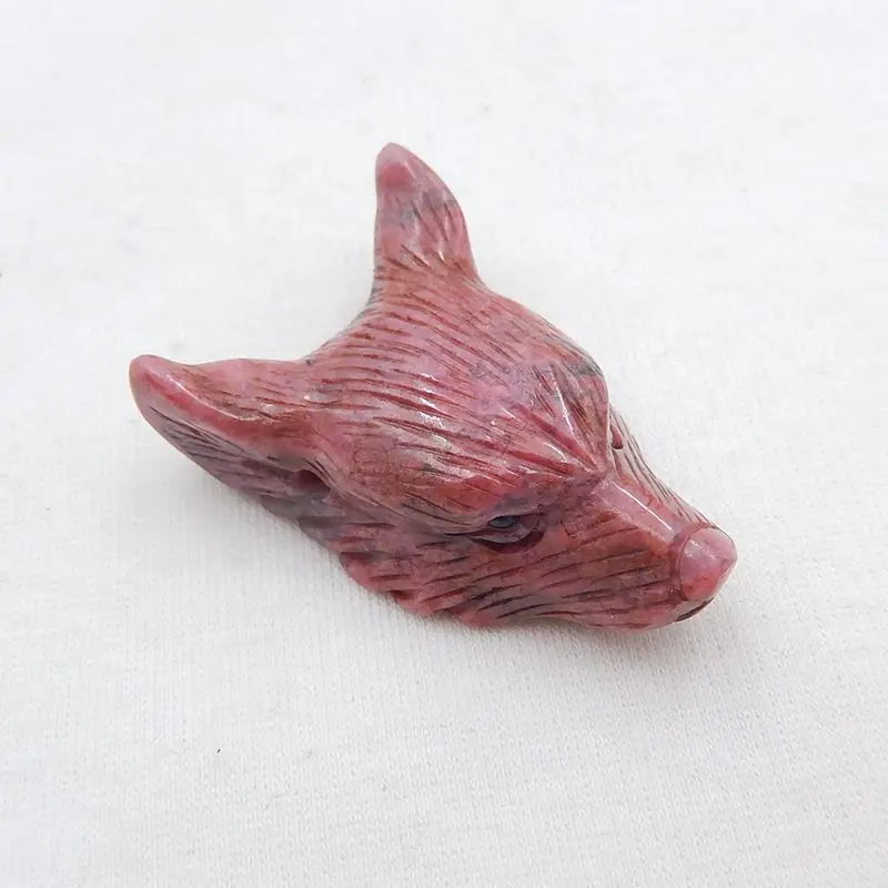 

Support The Customization Of Carved Wolf Head Rhodonite Necklace Pendant 43x30x14mm 28g Fashion Jewelry Pendant Accessories
