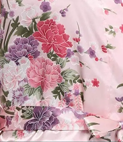 Халат женский атласный с цветочным принтом Шелковый Свадебный банный халат для