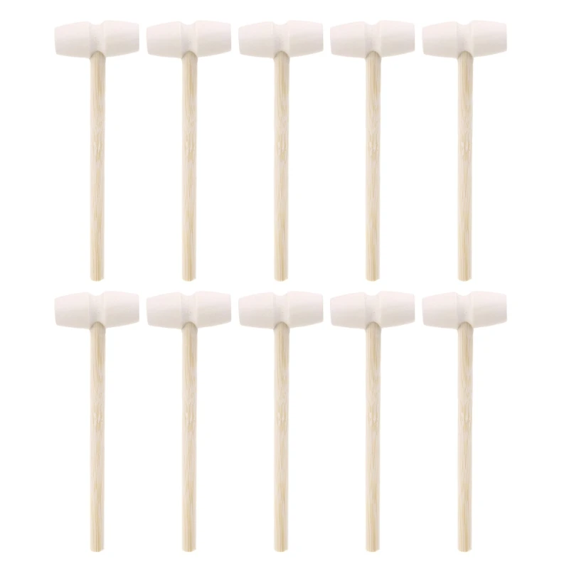 

10 Pcs Wooden Hammers Toys for Chocolate Breakable Heart Mini Hammer Mallet for Chocolate Smash-able Heart Smooth Finish