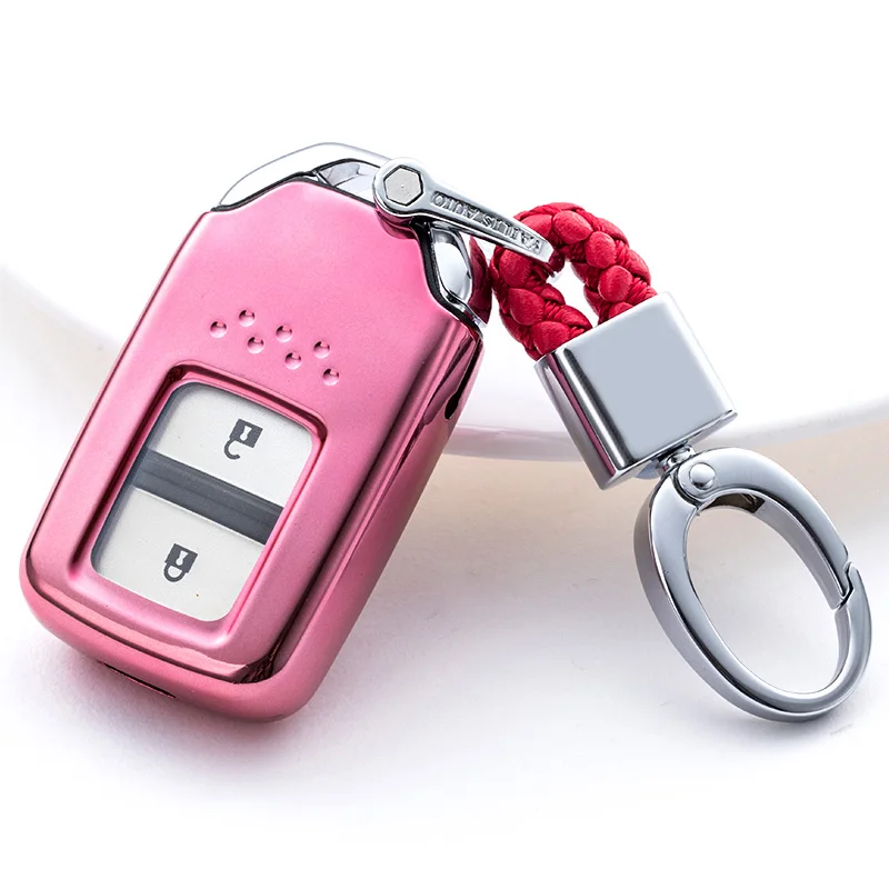 PINK-BUCKLE Мягкий защитный чехол для ключей из ТПУ для Honda ELISION CIVIC JADE SPIRIOR ACCORD ODYSSEY, стильный защитный чехол для автомобиля - Название цвета: PINK-BUCKLE