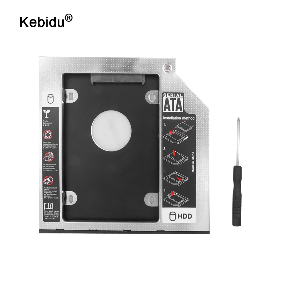 Универсальный алюминиевый пластиковый чехол kebidu 12 7 мм для DVD/CD ROM 2nd HDD Caddy SATA 3 0 5 2