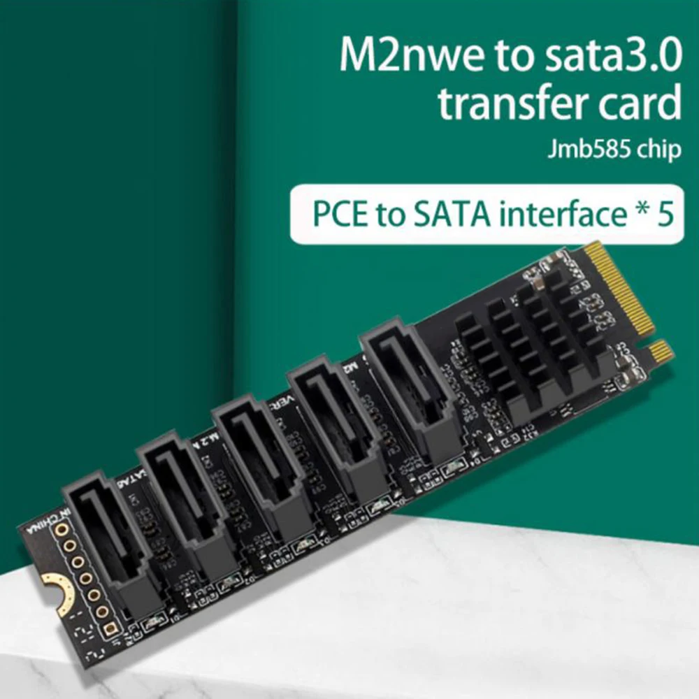 1 шт./2 шт./4 шт. набор микросхем M Key JMB585 для NVME конвертер с кабелем SATAIII M.2 (PCIe 3 0) на 5