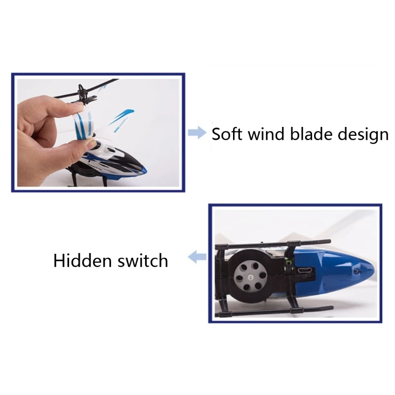 

USB Charging LED 2.5 Channels Remote Control Helicopter with Soft Blade Design for Kids Teenagers Gift