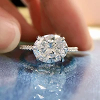 925 sterling silver classic 3 carat redian cut diamond bottom 810mm high carbon diamond rings for women wedding fine jewelry