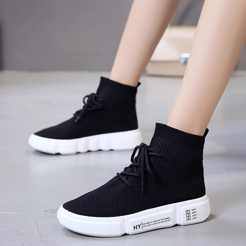 Сезон осень зима женские ботинки на платформе шнуровке повседневная обувь botas mujer