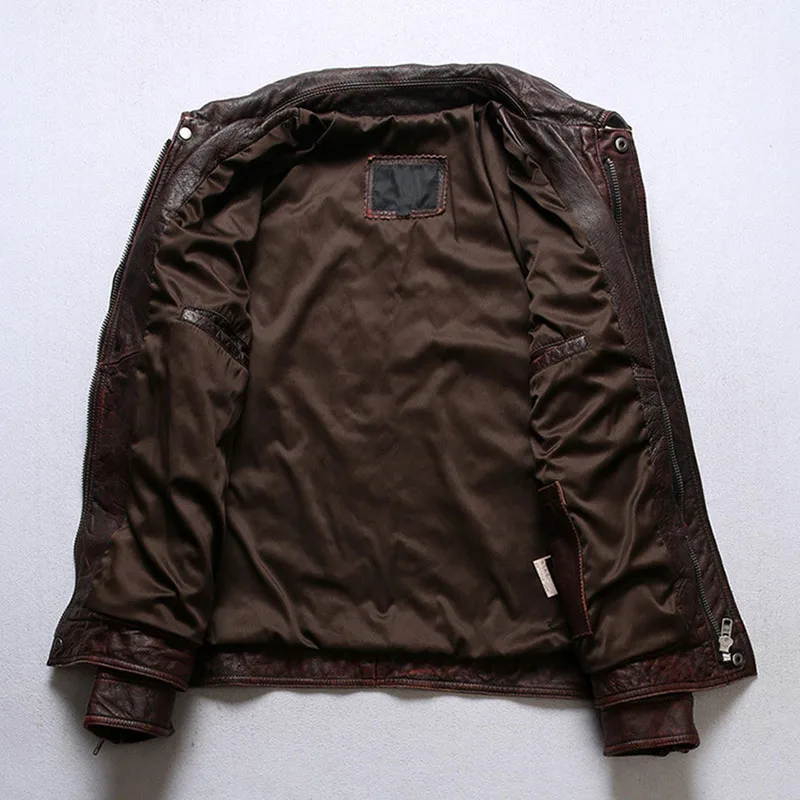 

Retro Cowhide Jacket Men's Genuine Leather Jacket Motorcycle Spring Autumn Casual Leather Jacket Large size 6XL